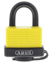 70al45-yellow-ka ABUS Key Weatherproof Aluminium, Steel Safety Padlock, Keyed Alike, 8mm Shackle, 53mm Body