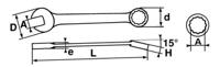 50a-16 SAM Combination Spanner, 16mm, 5/8in, Metric, Height Safe, Double Ended, 198 mm Overall