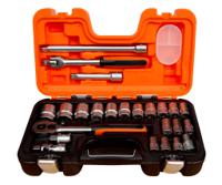 s240 Bahco 24-Piece Metric 1/2 in Standard Socket Set with Ratchet, 6 point