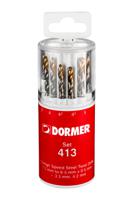 a094413 Dormer 13-Piece Twist Drill Bit Set for Multi-Material, 6.5mm Max, 1.5mm Min, HSS-TiN Bits