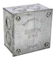 563-898 RS PRO Steel Galvanised Square Adaptable Box, 75mm x 75mm x 50mm, Size:20/25mm