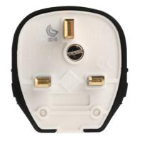 655-blk MK Electric UK Mains Plug, 13A Black, Cable Mount PVC, Urea Formaldehyde