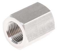 1855-10-10 Legris Stainless Steel Pipe Fitting, Straight Hexagon Coupler, Female G 1/8in x Female G 1/8in