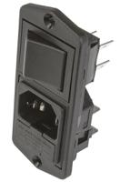 bva01z000010 Bulgin C14 Flange Mount IEC Connector Male, 10A, 250 V, Fuse Size 5 x 20mm