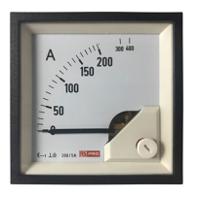 186-2445 RS PRO Analogue Panel Ammeter 10 (Input) A, 200/5 (CT) A, 400 (Scle) A AC, 68mm x 68mm, 1 % Moving Iron