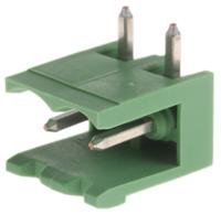 282815-2 TE Connectivity, 5.08mm Pitch, Buchanan, 2 Way, Right Angle, Pluggable Terminal Block, Header, Through Hole, Solder
