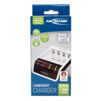 1001-0092-01 Ansmann Comfort Smart Battery Charger For NiMH AA, AAA 4 Cell 1.2V 400mA, Batteries Included