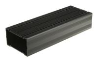 297-1336 RS PRO Black Anodised Aluminium Heat Sink Case, 285 x 105 x 60.5mm