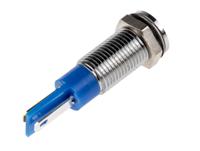 913-8713 RS PRO Blue Panel Mount Indicator, 24V dc, 8mm Mounting Hole Size, Faston, Solder Lug Termination, IP67