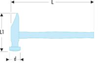 860h26 Facom Steel Dinging Hammer with Hickory Wood Handle, 340g