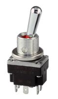 2mt1-5 Honeywell Toggle Switch, Panel Mount, On-Off-(On), DPDT, Solder Terminal, 28V dc