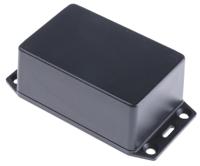1591xxlflbk Hammond 1591 Series Black Flame Retardant ABS Enclosure, IP54, Flanged, Black Lid, 87 x 57 x 36mm