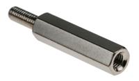 221-162 RS PRO Standoff, M3 x M3 Thread, 20mm Body, Brass, Male/Female, 8mm Stud