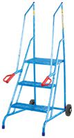 103-8702 RS PRO 3 Tread Steel Steps 750mm Platform Height, Blue
