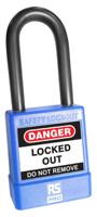 180-6826 RS PRO Blue Steel Safety Lockout Padlocks, 6mm Shackle, 48mm Attachment