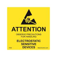 7202 SCS Yellow Safety Labels, Attention-Text 51 mm x 51mm