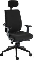 625-821 RS PRO Black Fabric Operator Chair, 150kg Weight Capacity