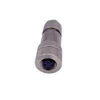 858fd04-203rcs1 Norcomp Circular Connector, 4 Contacts, Free Hanging, M12 Connector, Plug, Socket, Female, IP67, M12 Series