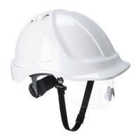 pw55 Portwest PPE White Hard Hats with Chin Strap, AdjustableVentilated