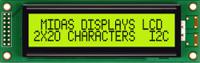 mc22005a6w-sptlyi-v2 Midas MC22005A6W-SPTLYI-V2 Alphanumeric LCD Alphanumeric Display, 2 Rows by 20 Characters