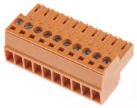 1597440000 Weidmuller, 3.5mm Pitch, BL, 10 Way, Pluggable Terminal Block, Plug, Cable Mount, Screw Down Termination,