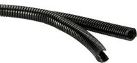 fpads11b-50m Flexicon Parallel Corrugated Conduit, 11mm Nominal Diameter, Nylon 6, Black