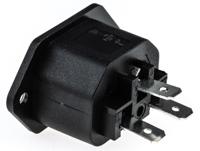 px067563 Bulgin C13 Flange Mount IEC Connector Socket, 10A, 250 V