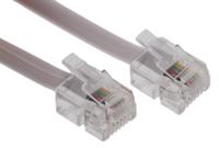 11041906-10 Roline RJ11 to RJ11 4 Core Telephone Extension Cable, White Sheath, 6m