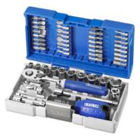 e030729 Expert by Facom 48-Piece Metric 1/4 in Standard Socket/Bit Set with Ratchet, 6 point; Hex Bit; Phillips Bit; Pozidriv