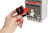 taglock-480600v-clamp-on-brkr-lo-pk6 Brady Red 1-Lock Polypropylene Fibreglass Reinforced Nylon Circuit Breaker Switch Lockouts, 7.14mm Shackle