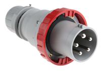 2186337 Scame IP67 Red Cable Mount 3P + N + E Industrial Power Plug, Rated At 63A, 415 V
