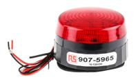 907-5965 RS PRO Red Flashing Beacon, 10 → 100 V dc, Screw Mount, LED Bulb, IP67