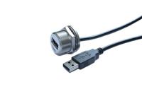 231-7937 RS PRO Straight, Panel Mount, Socket- Single Port Type A 2.0 IP68 Type A USB Connector
