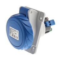 pky16f723 Schneider Electric, PratiKa IP67 Blue Panel Mount 2P + E Right Angle Industrial Power Socket, Rated At 16A, 230 V