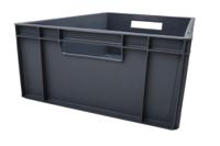 725-9161 RS PRO 40L Grey PP Large Euro Containers, 200mm x 400mm x 600mm