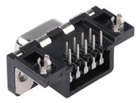 d09s13a4gl00lf Amphenol ICC Delta D 9 Way Right Angle Through Hole D-sub Connector Socket, 2.74mm Pitch, with M3 Inserts