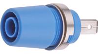 233110-23 Staubli Blue Socket Banana Socket, 4 mm Connector, M4 Thread Termination, 20A, 1kV, Nickel Plating
