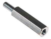806-6604 RS PRO Standoff, M4 x M4 Thread, 25mm Body, Steel, Male/Female, 10mm Stud