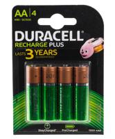 hr6-p4-rs Duracell Duracell Recharge Plus AA NiMH Rechargeable AA Batteries, 1.3Ah, 1.2V - Pack of 4