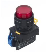 yw1l-m2e10qm3r Idec YW Series Illuminated Push Button Complete Unit, Panel Mount, 22mm Cutout, SPST, IP65