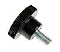 702-7532 RS PRO Black Knurled Clamping Knob, M5, Threaded Stud