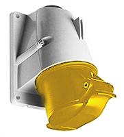 2cma193121r1000-232rs4 Amphenol Industrial, CMA IP44 Yellow Panel Mount 2P + E Right Angle Industrial Power Socket, Rated At 32A, 110 V
