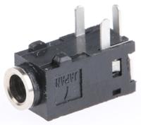 1501-04 Lumberg Jack Connector 2.5 mm Through Hole Stereo Socket, 3Pole 500mA