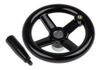 161-2028 RS PRO Black Phenoplast, Vegetal Fibre Reinforced Hand Wheel, 140mm diameter