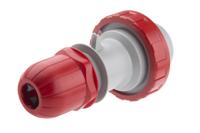2183236rv Scame IP66, IP67 Red Cable Mount 3P + E Industrial Power Connector Adapter Plug, Rated At 32A, 415 V,With Phase Inverter