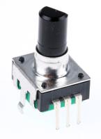 pec12r-4220f-s0024 Bourns 24 Pulse Incremental Mechanical Rotary Encoder with a 6 mm Flat Shaft (Not Indexed), Through Hole