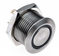 175-9507 RS PRO Illuminated Push Button Switch, Momentary, Panel Mount, 16mm Cutout, SPST, Green LED, 36V dc, IP67