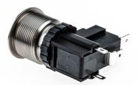 175-8213 RS PRO Illuminated Push Button Switch, Latching, Panel Mount, 22.2mm Cutout, SPST, White LED, 250 / 125V ac, IP67