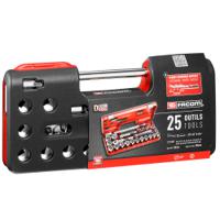 sxldbox3pb Facom 25-Piece Metric 1/2 in Standard Socket Set with Ratchet, 6 point