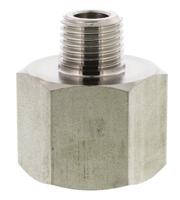 1861-13-21 Legris Stainless Steel Pipe Fitting, Straight Hexagon Increaser, Male R 1/4in x Female G 1/2in